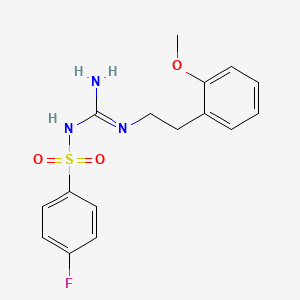molecular formula C16H18FN3O3S B3001931 1-(4-Fluorophenyl)sulfonyl-2-[2-(2-methoxyphenyl)ethyl]guanidine CAS No. 869075-57-0