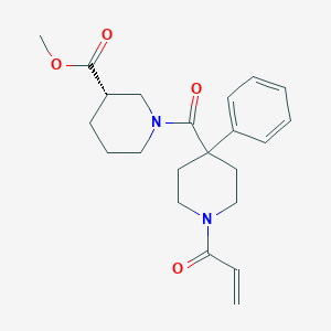 molecular formula C22H28N2O4 B3001937 Methyl (3S)-1-(4-phenyl-1-prop-2-enoylpiperidine-4-carbonyl)piperidine-3-carboxylate CAS No. 2361595-02-8