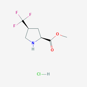 molecular formula C7H11ClF3NO2 B3002009 Methyl (2S,4S)-4-(trifluoromethyl)pyrrolidine-2-carboxylate hydrochloride CAS No. 1860943-66-3
