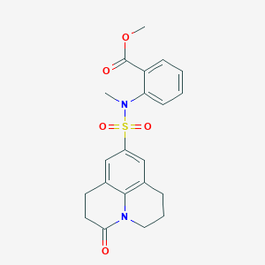 methyl 2-(N-methyl-3-oxo-1,2,3,5,6,7-hexahydropyrido[3,2,1-ij]quinoline-9-sulfonamido)benzoate