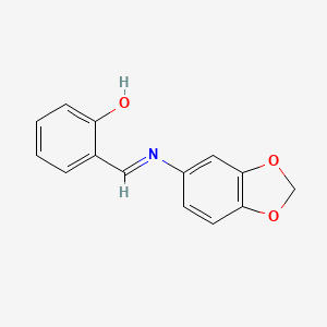 2-[(E)-(1,3-benzodioxol-5-ylimino)methyl]phenol