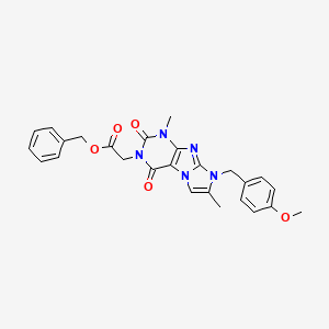 molecular formula C26H25N5O5 B3002065 benzyl 2-{8-[(4-methoxyphenyl)methyl]-1,7-dimethyl-2,4-dioxo-1H,2H,3H,4H,8H-imidazo[1,2-g]purin-3-yl}acetate CAS No. 887865-33-0