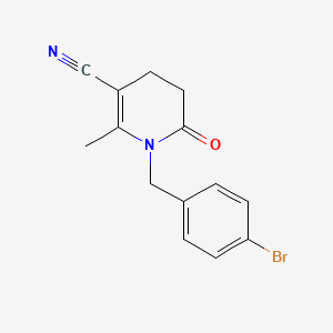 molecular formula C14H13BrN2O B3002121 1-(4-Bromobenzyl)-2-methyl-6-oxo-1,4,5,6-tetrahydro-3-pyridinecarbonitrile CAS No. 338748-75-7