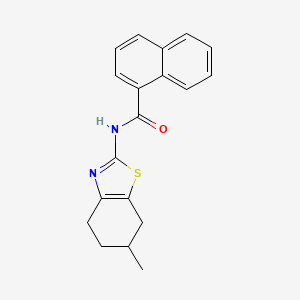 molecular formula C19H18N2OS B3002156 N-(6-methyl-4,5,6,7-tetrahydro-1,3-benzothiazol-2-yl)naphthalene-1-carboxamide CAS No. 321555-51-5