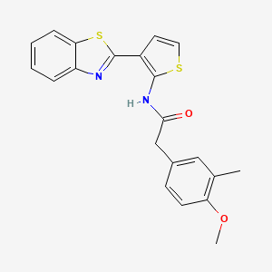 molecular formula C21H18N2O2S2 B3002196 N-[3-(1,3-benzothiazol-2-yl)thiophen-2-yl]-2-(4-methoxy-3-methylphenyl)acetamide CAS No. 955807-98-4