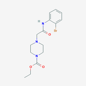 molecular formula C15H20BrN3O3 B3002251 Ethyl 4-((N-(2-bromophenyl)carbamoyl)methyl)piperazinecarboxylate CAS No. 954849-18-4
