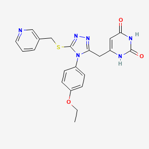 6-((4-(4-ethoxyphenyl)-5-((pyridin-3-ylmethyl)thio)-4H-1,2,4-triazol-3-yl)methyl)pyrimidine-2,4(1H,3H)-dione