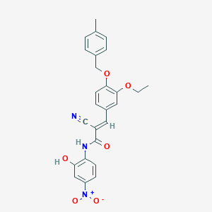(E)-2-cyano-3-[3-ethoxy-4-[(4-methylphenyl)methoxy]phenyl]-N-(2-hydroxy-4-nitrophenyl)prop-2-enamide