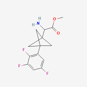 molecular formula C14H14F3NO2 B3002327 Methyl 2-amino-2-[3-(2,3,5-trifluorophenyl)-1-bicyclo[1.1.1]pentanyl]acetate CAS No. 2287262-19-3