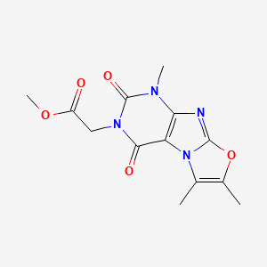 molecular formula C13H14N4O5 B3002340 Methyl 2-(4,7,8-trimethyl-1,3-dioxopurino[8,7-b][1,3]oxazol-2-yl)acetate CAS No. 899997-60-5