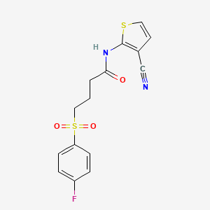 N-(3-cyanothiophen-2-yl)-4-((4-fluorophenyl)sulfonyl)butanamide