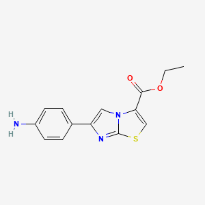molecular formula C14H13N3O2S B3002461 Ethyl 6-(4-aminophenyl)imidazo[2,1-B][1,3]thiazole-3-carboxylate CAS No. 1397198-76-3