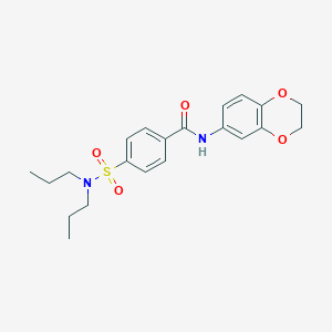 molecular formula C21H26N2O5S B300247 N-(2,3-dihydro-1,4-benzodioxin-6-yl)-4-[(dipropylamino)sulfonyl]benzamide 