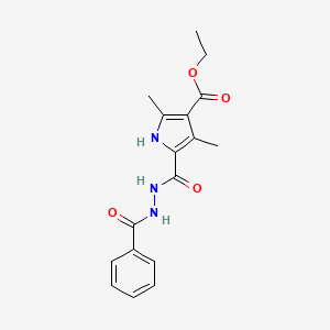 molecular formula C17H19N3O4 B3002473 ethyl 5-(benzamidocarbamoyl)-2,4-dimethyl-1H-pyrrole-3-carboxylate CAS No. 825599-53-9