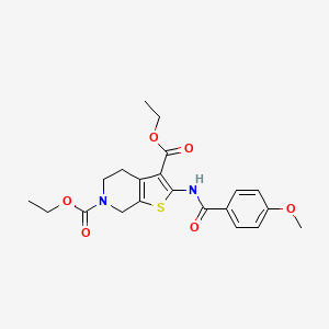 molecular formula C21H24N2O6S B3002483 diethyl 2-(4-methoxybenzamido)-4,5-dihydrothieno[2,3-c]pyridine-3,6(7H)-dicarboxylate CAS No. 921092-80-0