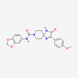 molecular formula C22H22N4O5 B3002500 N-(2H-1,3-benzodioxol-5-yl)-2-(4-methoxyphenyl)-3-oxo-1,4,8-triazaspiro[4.5]dec-1-ene-8-carboxamide CAS No. 1189878-93-0