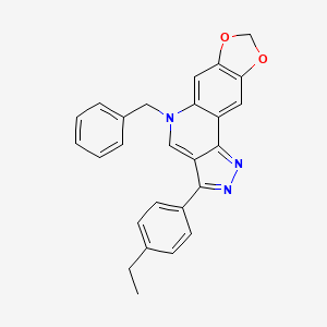 molecular formula C26H21N3O2 B3002810 5-benzyl-3-(4-ethylphenyl)-5H-[1,3]dioxolo[4,5-g]pyrazolo[4,3-c]quinoline CAS No. 866727-85-7