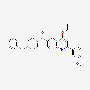 (4-Benzylpiperidin-1-yl)(4-ethoxy-2-(3-methoxyphenyl)quinolin-6-yl)methanone