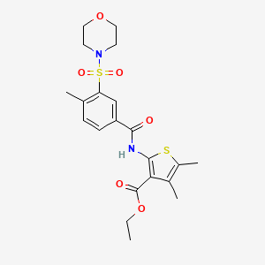 molecular formula C21H26N2O6S2 B3002900 Ethyl 4,5-dimethyl-2-(4-methyl-3-(morpholinosulfonyl)benzamido)thiophene-3-carboxylate CAS No. 690247-48-4