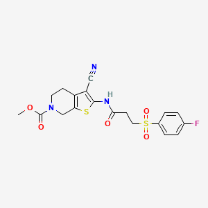 methyl 3-cyano-2-(3-((4-fluorophenyl)sulfonyl)propanamido)-4,5-dihydrothieno[2,3-c]pyridine-6(7H)-carboxylate