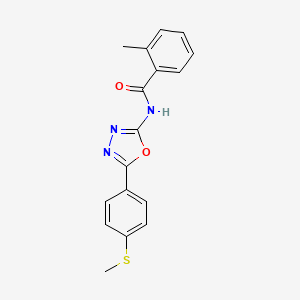 2-methyl-N-[5-(4-methylsulfanylphenyl)-1,3,4-oxadiazol-2-yl]benzamide