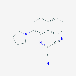 molecular formula C17H16N4 B300291 2-{[2-(1-pyrrolidinyl)-3,4-dihydro-1-naphthalenyl]imino}malononitrile 