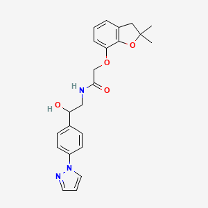 2-[(2,2-Dimethyl-3H-1-benzofuran-7-yl)oxy]-N-[2-hydroxy-2-(4-pyrazol-1-ylphenyl)ethyl]acetamide