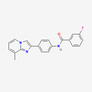 3-fluoro-N-[4-(8-methylimidazo[1,2-a]pyridin-2-yl)phenyl]benzamide
