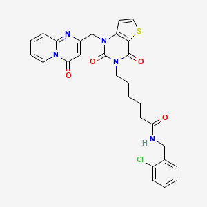 N-(2-chlorobenzyl)-6-(2,4-dioxo-1-((4-oxo-4H-pyrido[1,2-a]pyrimidin-2-yl)methyl)-1,2-dihydrothieno[3,2-d]pyrimidin-3(4H)-yl)hexanamide