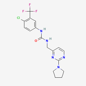 1-(4-Chloro-3-(trifluoromethyl)phenyl)-3-((2-(pyrrolidin-1-yl)pyrimidin-4-yl)methyl)urea