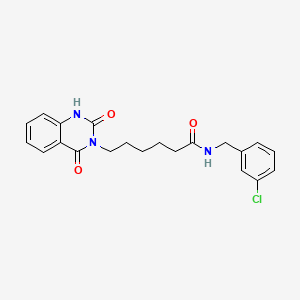 N-[(3-chlorophenyl)methyl]-6-(2,4-dioxo-1H-quinazolin-3-yl)hexanamide