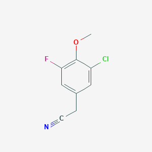 molecular formula C9H7ClFNO B3002965 2-(3-Chloro-5-fluoro-4-methoxyphenyl)acetonitrile CAS No. 1000540-93-1