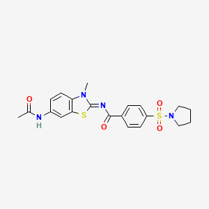 N-(6-acetamido-3-methyl-1,3-benzothiazol-2-ylidene)-4-pyrrolidin-1-ylsulfonylbenzamide