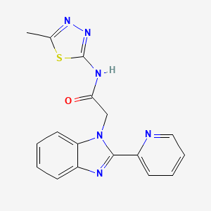 N-(5-methyl-1,3,4-thiadiazol-2-yl)-2-(2-(pyridin-2-yl)-1H-benzo[d]imidazol-1-yl)acetamide