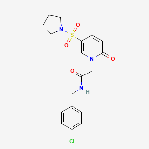 N-[(4-chlorophenyl)methyl]-2-(2-oxo-5-pyrrolidin-1-ylsulfonylpyridin-1-yl)acetamide
