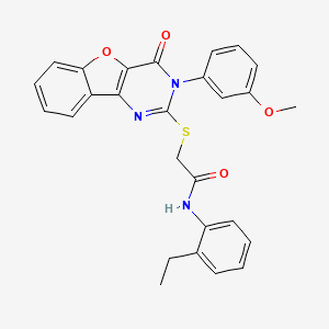 N-(2-ethylphenyl)-2-[[3-(3-methoxyphenyl)-4-oxo-[1]benzofuro[3,2-d]pyrimidin-2-yl]sulfanyl]acetamide