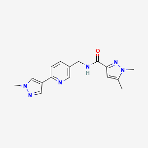 1,5-dimethyl-N-((6-(1-methyl-1H-pyrazol-4-yl)pyridin-3-yl)methyl)-1H-pyrazole-3-carboxamide