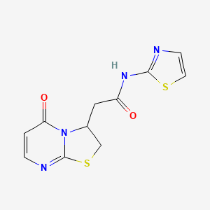 B3003031 2-(5-oxo-3,5-dihydro-2H-thiazolo[3,2-a]pyrimidin-3-yl)-N-(thiazol-2-yl)acetamide CAS No. 946341-92-0