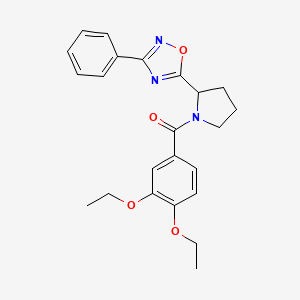 molecular formula C23H25N3O4 B3003072 5-[1-(3,4-Diethoxybenzoyl)pyrrolidin-2-yl]-3-phenyl-1,2,4-oxadiazole CAS No. 1790669-67-8