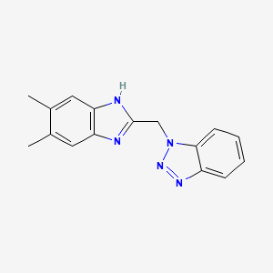 1-[(5,6-dimethyl-1H-benzimidazol-2-yl)methyl]benzotriazole