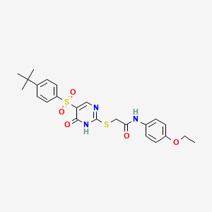 2-((5-((4-(tert-butyl)phenyl)sulfonyl)-6-oxo-1,6-dihydropyrimidin-2-yl)thio)-N-(4-ethoxyphenyl)acetamide
