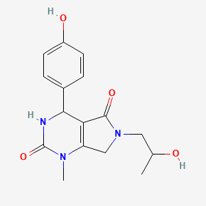 molecular formula C16H19N3O4 B3003091 4-(4-hydroxyphenyl)-6-(2-hydroxypropyl)-1-methyl-3,4,6,7-tetrahydro-1H-pyrrolo[3,4-d]pyrimidine-2,5-dione CAS No. 1203411-45-3