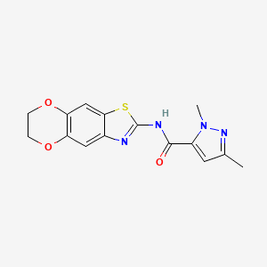 N-(6,7-dihydro-[1,4]dioxino[2',3':4,5]benzo[1,2-d]thiazol-2-yl)-1,3-dimethyl-1H-pyrazole-5-carboxamide
