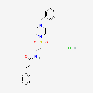 N-(2-((4-benzylpiperazin-1-yl)sulfonyl)ethyl)-3-phenylpropanamide hydrochloride