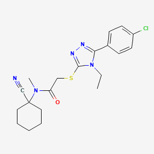 2-[[5-(4-chlorophenyl)-4-ethyl-1,2,4-triazol-3-yl]sulfanyl]-N-(1-cyanocyclohexyl)-N-methylacetamide