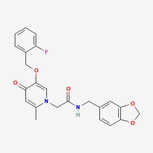 N-(benzo[d][1,3]dioxol-5-ylmethyl)-2-(5-((2-fluorobenzyl)oxy)-2-methyl-4-oxopyridin-1(4H)-yl)acetamide