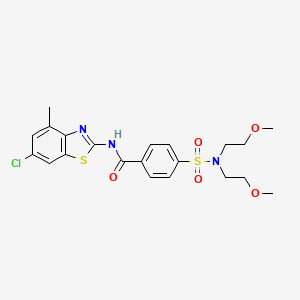 4-[bis(2-methoxyethyl)sulfamoyl]-N-(6-chloro-4-methyl-1,3-benzothiazol-2-yl)benzamide