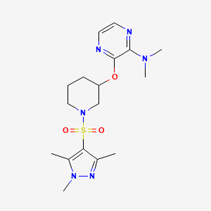 N,N-dimethyl-3-((1-((1,3,5-trimethyl-1H-pyrazol-4-yl)sulfonyl)piperidin-3-yl)oxy)pyrazin-2-amine