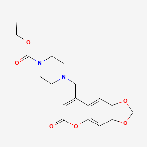 molecular formula C18H20N2O6 B3003126 ethyl 4-({6-oxo-2H,6H-[1,3]dioxolo[4,5-g]chromen-8-yl}methyl)piperazine-1-carboxylate CAS No. 859113-77-2