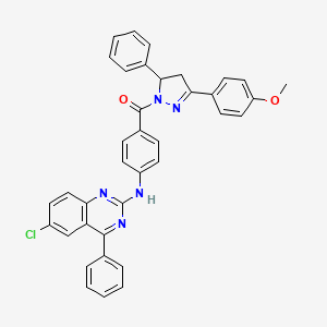 B3003131 (4-((6-chloro-4-phenylquinazolin-2-yl)amino)phenyl)(3-(4-methoxyphenyl)-5-phenyl-4,5-dihydro-1H-pyrazol-1-yl)methanone CAS No. 330557-15-8
